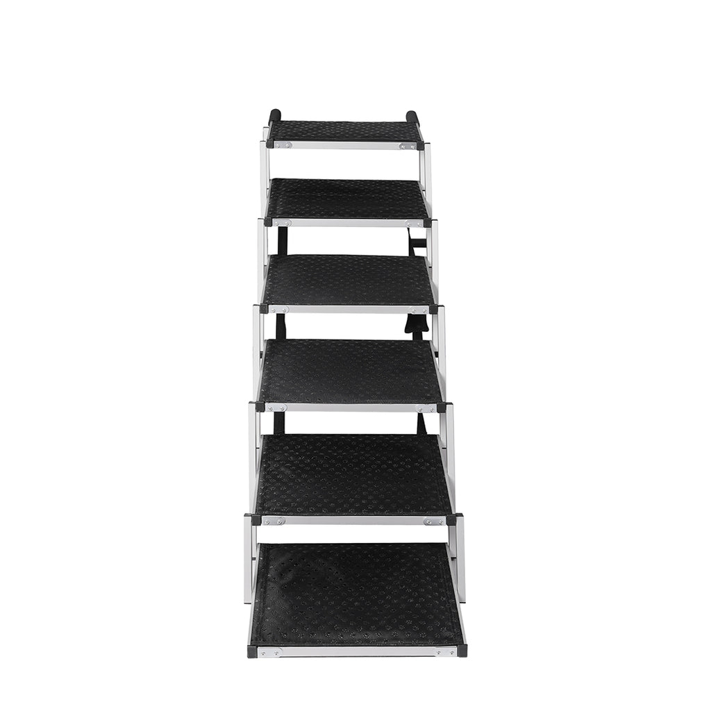 PaWz 6 Steps Dog Ramp Adjustable Height Black-1954802550565900289