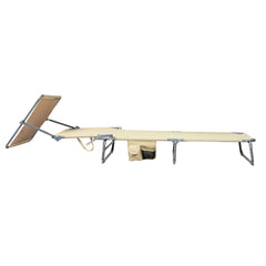 Levede Foldable Lounge Chairs with Canopy Khaki-1954802423142944769