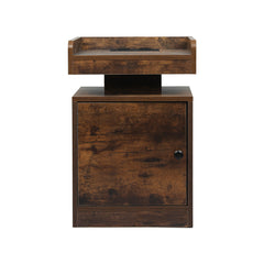Levede Bedside Table USB Charger Outlet RGB Oak-1963748907892740097