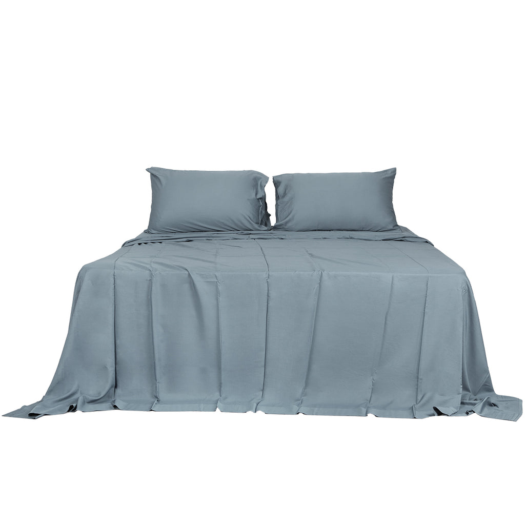 Dreamz 4pcs Queen Size 100% Bamboo Bed Sheet Set in Grey Colour-1954802920713228289