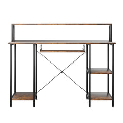 Levede Office Gaming Computer Desk Brown-1954802382802128897