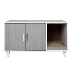 PaWz Enclosed Cat Litter Cabinet Box Grey-1954802552142958593