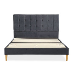 Levede Fabric Bed Frame Double Mattress Grey-1954802926509756417