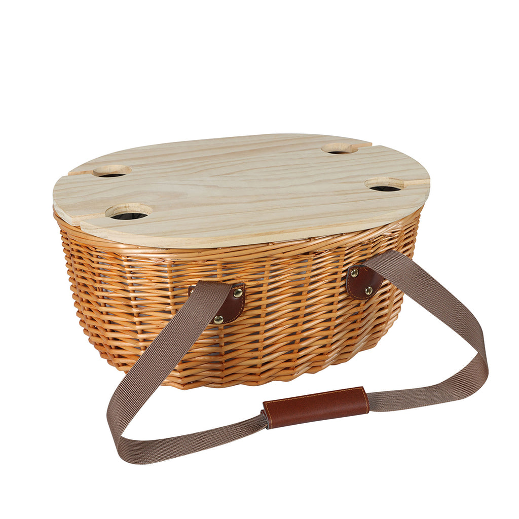 Picnic Basket Set Willow Baskets Outdoor-1954802902241513473