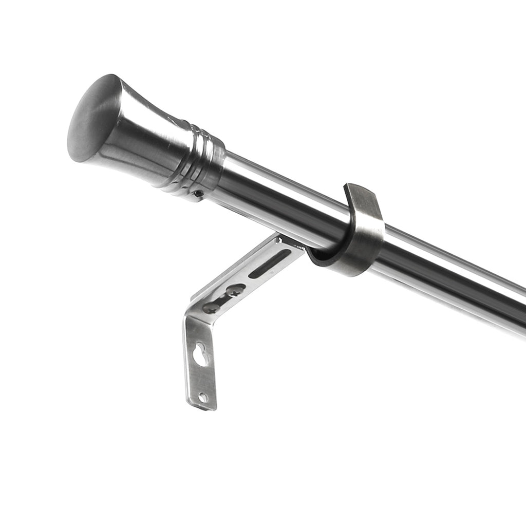 Marlow Satin Nickel Curtain Rod Steel Quiet Rail Pole Pommel Set Adjustable-1954802388523159553