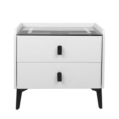 Levede Bedside Table LED Lights Drawers Storage-1954802385163522049