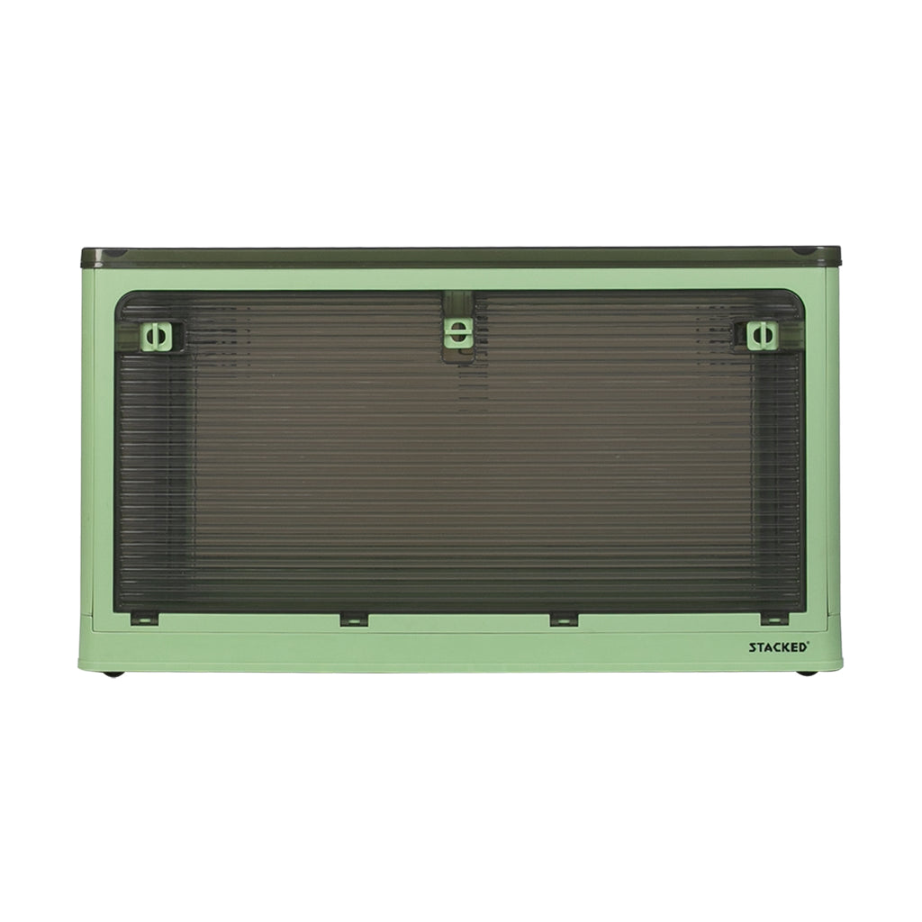 Storage Box Plastic Stackable Container L Green Large-1954802599781863425