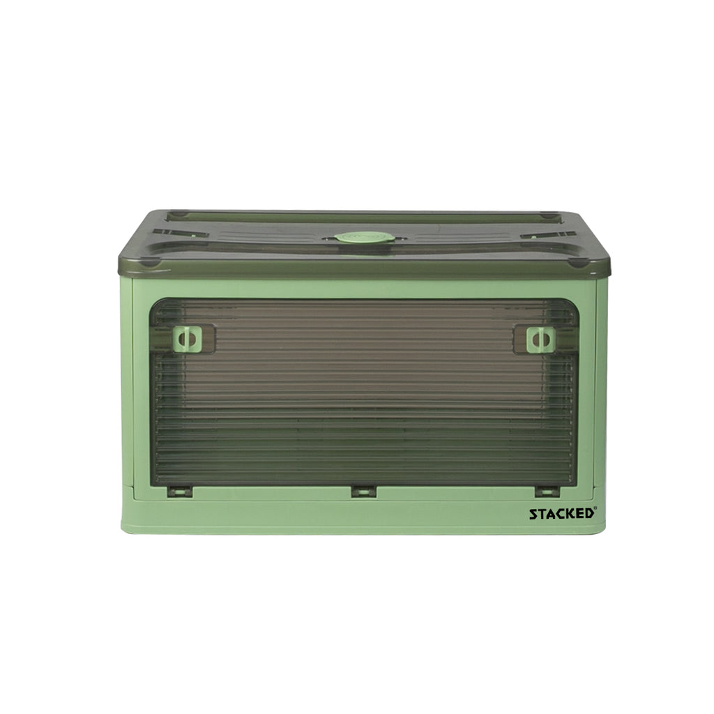 55L Storage Boxes Stackable Container M Green Medium-1954802600150962177