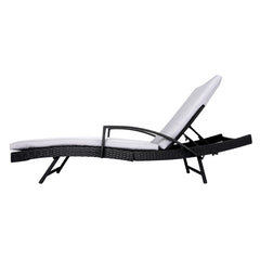 2PCS Levede Sun Lounger Wicker Lounge Grey-1954802878837297153