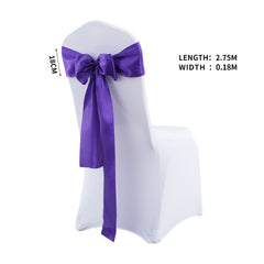 20x Table Runner Satin Chair Sashes Eggplant-1954802693256122370