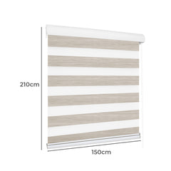 Marlow Blackout Zebra Roller Blind Curtains 150x210 Beige-1954802973397880834