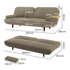 LEVEDE  CONVERTIBLE SOFABED WITH USB CHARGE AND SIDE TABLE-1954802387826905090