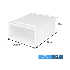 Large Storage Box Stackable Containers M 5PK Medium-1954802598569709570