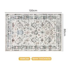 Marlow  Floor Rug Vintage Short Pile Washable Carpet Soft Plush Non Slip 80X120-1954802389546569730