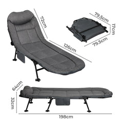 Levede Folding Camping Bed Camp Cots Dark Grey-1954802423948251138