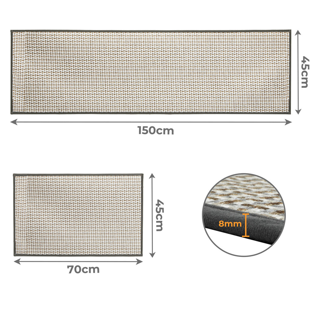 Marlow Kitchen Rug 2PCS Woven Non Slip Absorbent Grey-1954802460874903554