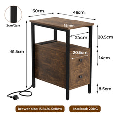 Levede Side Table Narrow Coffee End Table-1963748909352357890