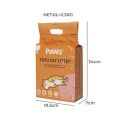 PaWz 2.5kg Tofu Cat Litter Clumping Watermelon x4-1954802395062079490