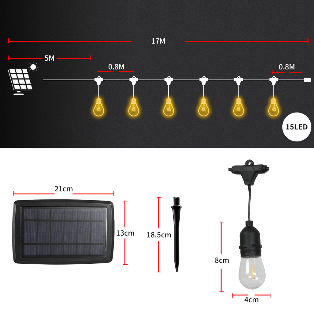 Emitto Solar LED Festoon String Lights-1954802833337487362