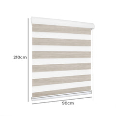 Marlow Blackout Zebra Roller Blind Curtains 90x210 Beige-1954802975117545474