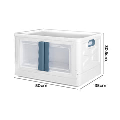 Storage Box Stackable Container 45L Blue-1954802600880771074