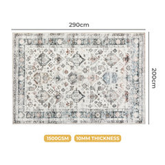 Marlow  Floor Rug Vintage Short Pile Washable Carpet Soft Plush Non Slip 200x290-1954802389378797570