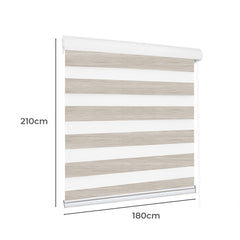 Marlow Blackout Zebra Roller Blind Curtains 180x210 Beige-1954802973817311234
