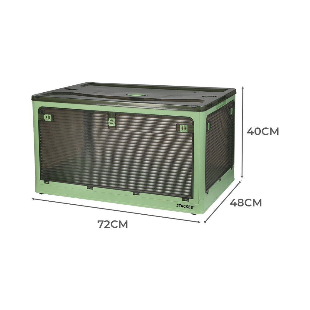 Storage Box Plastic Stackable Container L Green Large-1954802599781863426