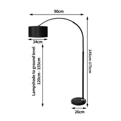 EMITTO Modern LED Floor Lamp Reading Black-1954802830904791042