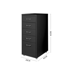 Levede 5 Drawer Office Cabinet Drawers Black-1954802727980765186