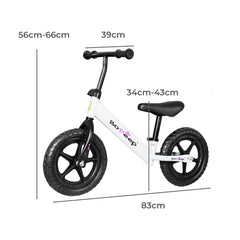 BoPeep Kids Balance Bike Ride On Toys White-1954802781772713986