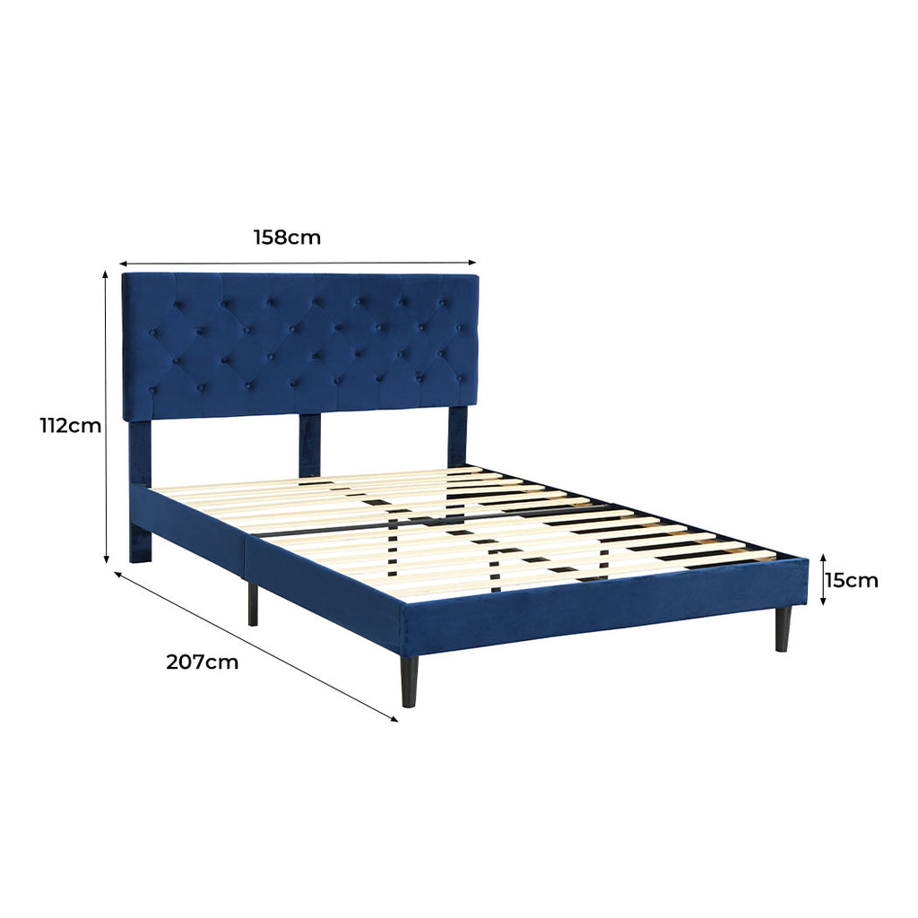 Levede Bed Frame Queen Size Mattress Blue-1954802930318184450