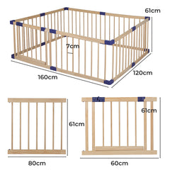 BoPeep Kids Playpen Wooden Baby Safety Medium-1954802778073337858