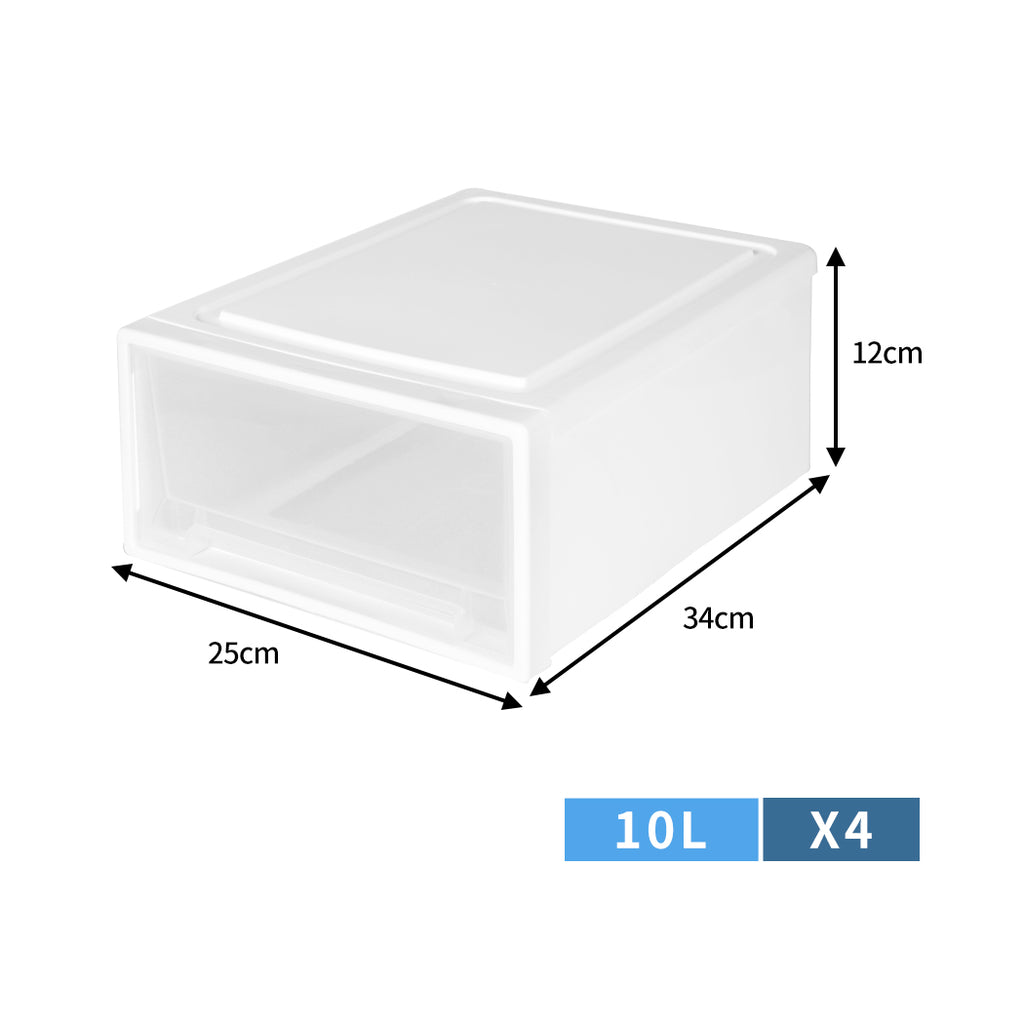 Plastic Storage Drawers Stackable Containers S 4PK Small-1954802598750064642