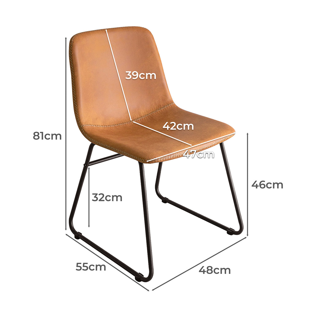 Levede 2x Dining Chairs Kitchen Table Brown-1954802996776931330