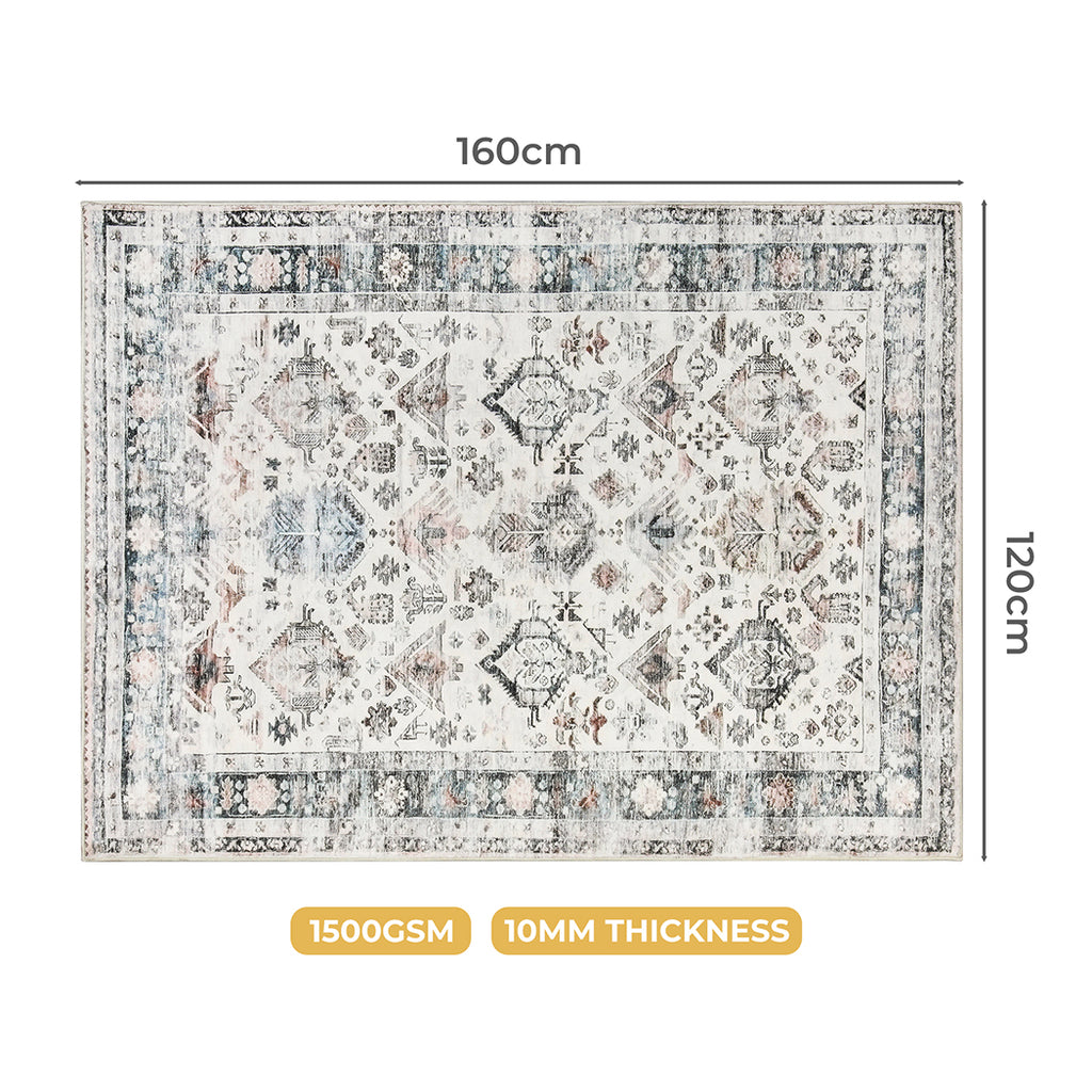 Marlow  Floor Rug Vintage Short Pile Washable Carpet Soft Plush Non Slip 160x120-1954802389043253250