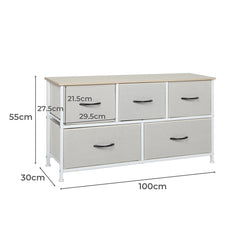 Levede Storage Cabinet Tower Chest Beige-1954802982222696450