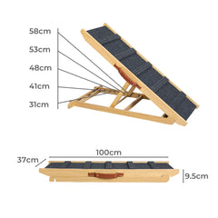 PaWz 5 Wood Adjustable Height Pet Ramp-1954802564306440194