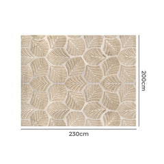 Marlow Floor Rug Soft Embossed Carpet Non Slip Plush Shaggy Rugs Leaf Pattern-1954802391215902722