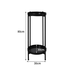 Levede 2 Tier Plant Stand Outdoor Indoor Black Large-1954802665653407746