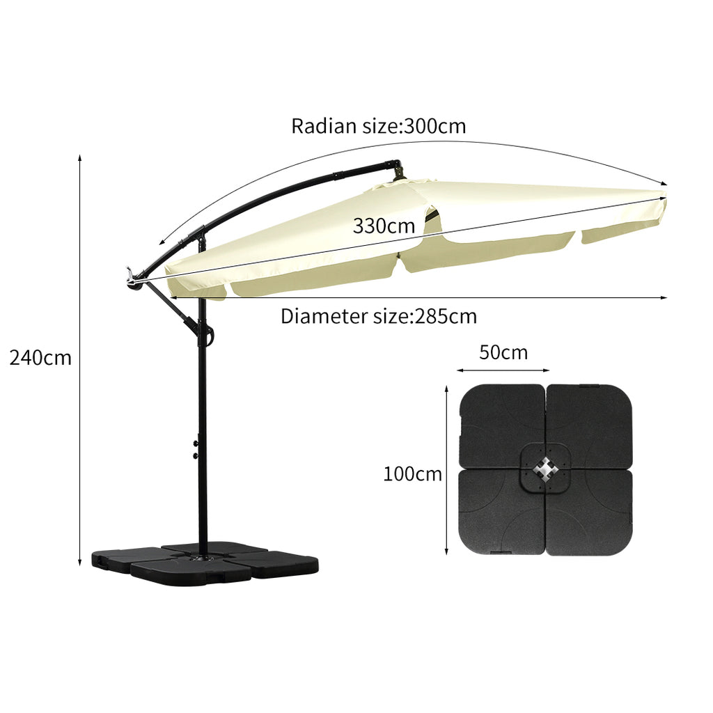 Mountview 3M Outdoor Umbrella Beach Beige With Base-1954802877163769858