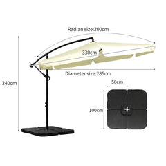 Mountview 3M Outdoor Umbrella Beach Beige With Base-1954802877163769858