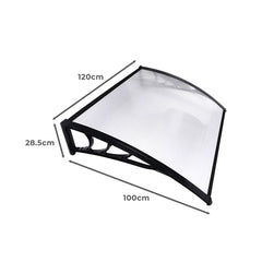 Mountview Window Door Awning Outdoor 1M X 1.2M Transparent 1x1.2M-1954802871467905026