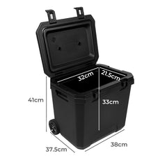 Mountview Cooler Ice Box 27L/43L Portable Chest Trolly For Camping BBQ Picnic-1963748908337336322