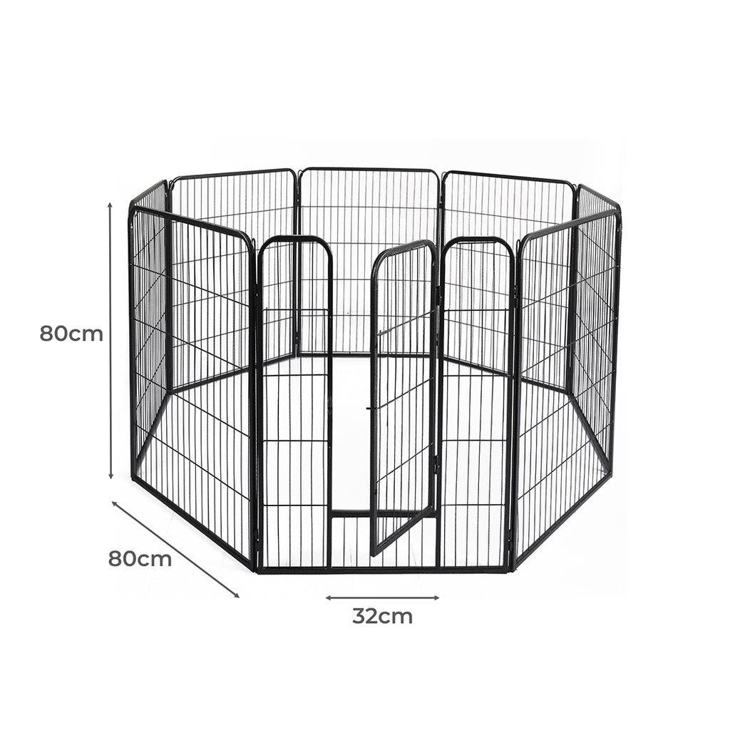 PaWz 8 Panel Pet Dog Playpen Puppy Exercise Black 2.5kg Mackerel & Lamb-1954803024098627586