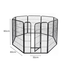 PaWz 8 Panel Pet Dog Playpen Puppy Exercise Black 2.5kg Mackerel & Lamb-1954803024098627586