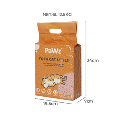 PaWz 2.5kg Tofu Cat Litter Clumping Peach-1954802566944657410
