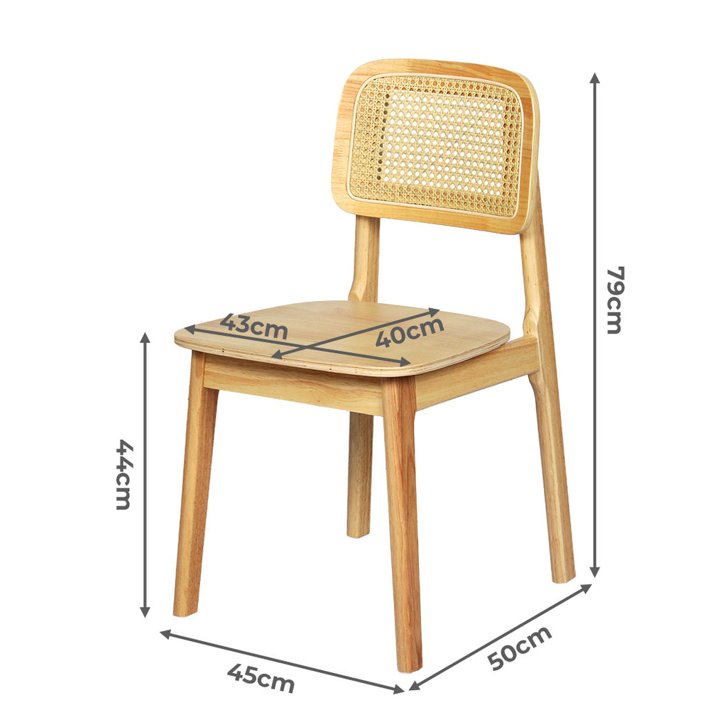 Levede 2x Rattan Dining Chair Wooden Kitchen Chair-1954802451378999298