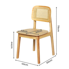 Levede 2x Rattan Dining Chair Wooden Kitchen Chair-1954802451378999298