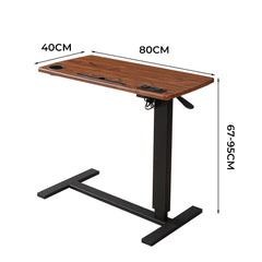 Levede Mobile Standing Desk Foldable Brown Fold-1954802680476078082